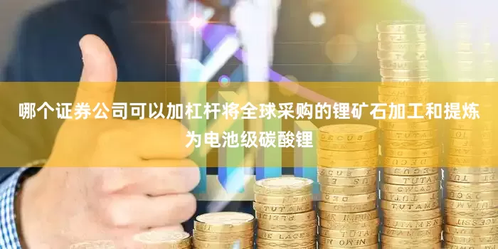 哪个证券公司可以加杠杆将全球采购的锂矿石加工和提炼为电池级碳酸锂